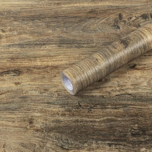 Hode Klebefolie Möbel Holzoptik, Möbelfolie Holzoptik Braun 30x200cm, Selbstklebende Folie Holz, Tapete Selbstklebend Holzfolie für Möbel Fensterbank Küchenschrank