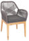 Mendler Gartenstuhl HWC-H56b, Sessel Outdoor Stuhl, wetterfest Seilgeflecht Rope Holz Akazie - grau Kissen anthrazit