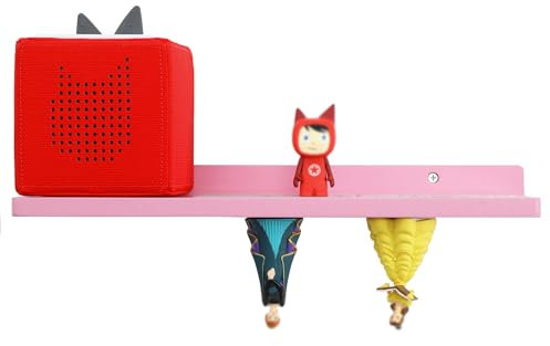 PHOENANCEE Eiche Regal für Toniebox, Schwebende Regale für Wand, Wandregal für 30 Figuren, Kinderregal, einfache Montage, Kinderzimmer, Wohnzimmer(Sakura Rosa)