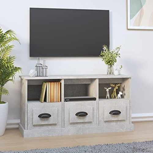 QJBSAVVA Mobile per TV, Mobile Angolare Mobile Per Tv Mobiletto Tv Mobile Tv Moderno Adatto per Ingresso Soggiorno Salotto Cucina Grigio Cemento 100x35x50 cm in Legno Multistrato