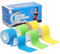 SUPERBE Kinesio-Tape und Physio-Tape (Packung mit 3 Rollen), kinesiologisches Tape für Leichtathletik, zur Schmerzlinderung, Genesung und Physiotherapie, 5 cm x 5 m (Blau, Grün, Gelb)