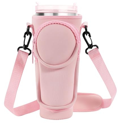 Tumbler Holder Bag, Tumbler Carrier Bag with Strap and Phone Pouch, Adventure Hydration Must Have Bottle Bag with Adjustable Strap for Working, Picnic