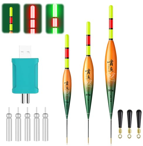 Nexoria Posen Angeln, 3 Stück Posen Angeln mit Bissanzeiger Posen Angeln mit Gravity Sensing Und Basis Schwimmer Angeln angelzubehör zum Angeln Am See (B)