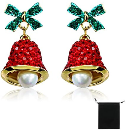 Ohrringe Weihnachten,Weihnachtsohrringe,Cute Damen Weihnachts ohrringe,Windspiel Mit Schleife ohrringe,Kreativ Weihnachten Schmuck Geschenk Party,Weihnachtstag Earrings,Christmas für Frauen Geschenke