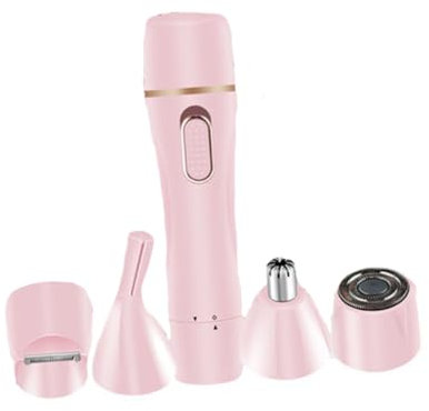 Mikinona Rasoir Multifonction Tondeuse Électrique Épilateur Corps Femme Portable et Rechargeable USB Coupe-Sourcils et Rasoir pour Jambes Bras Aisselles Visage Nez Ensemble Épilation Rose