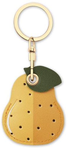 AXFEE Airtag Porte Clé, Mignon PU Étuis pour Apple AirTag, Portable Key Finder pour Clés Enfants Animaux de Compagnie, [ Porte- Clés Contrôle d'Accès] (Airtag non inclus) (Style Poire)