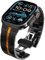 WINGLE 49mm 46mm 45mm 44mm 42mm(series 3) for Apple Watch Straps,Men Stainless Steel Strap Metal Replacement Band for iWatch Ultra 2/Ultra,Series 10/9/8/7/6/5/4/3/2/1/SE, Black/Orange