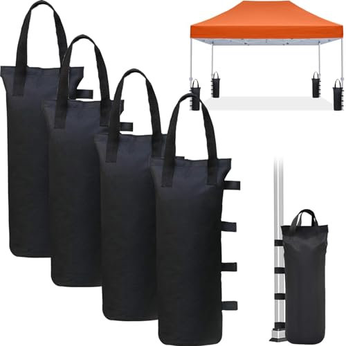 Cerkkapo 4 Stück Gewichte für Pavillon,50×20cm Pavillon Gewichte,Sandsäcke Pavillon,600D Oxford Verdicken Sandsack Pavillon Gewichte,Sandsack für Pavillon,Sandbag Für Pop-Up Pavillon Zelt Sonnenschirm