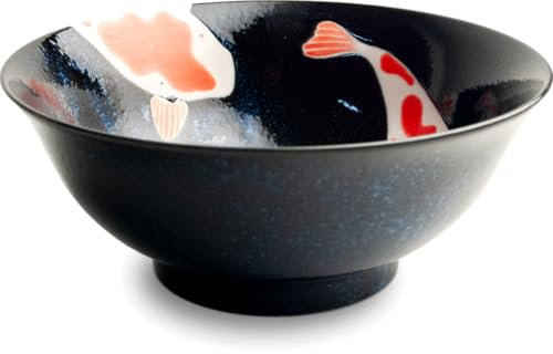 Koi-Bowls- ASIATICA | Ramen Bowl Porzellan-Schalen, versch. Größen | Hochwertige asiatische Schüssel für Reis, Nudeln, Tapas, Udon, Müsli, Suppen - Made in Japan (Bowl Ø21 cm | H9 cm)