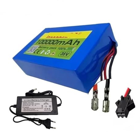 ARPZPPSK Akkupack 36V 9,8 Ah Battery10S2P 18650 Lithium-Akkupack 550W 9800 MAh 42V Fahrzeugbatterie Mit BMS Und Ladegerät(Bullet-SM)