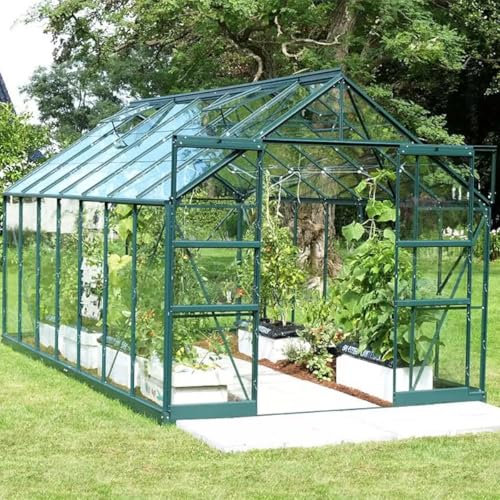 Vitavia Arizona Greenhouse, 2.6 x 4.5 m, Green Aluminium Frame, Double Doors, Low Threshold Entrance Vitavia Arizona 11500 8ft 5 x 14ft 7 (2.6 x 4.5 m) Low Threshold Entrance Greenhouse Package