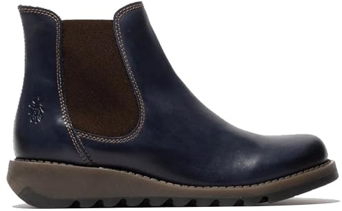 Fly Womens SALV Chelsea Leather Ankle Casual Wedge Heel Boots