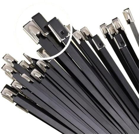 Fascette metalliche autobloccanti, fascette stringicavo in acciaio inox, cavi regolabili, anelli di fissaggio, fascette stringicavo da 15/20/25/30 cm(4.6x250mm,100PCS)