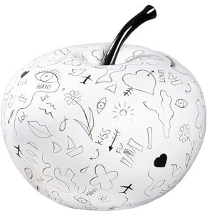 Casablanca Dekoobjekt Modern Art Apfel - Kunstharz - Einliniendesign - glänzend - weiß - Höhe 37cm x Breite 33cm - Tischdekoration