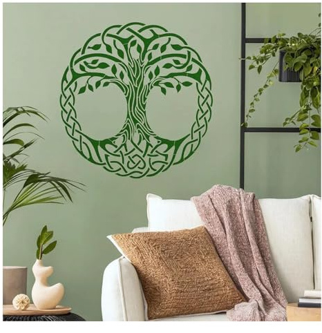 Grand pochoir réutilisable arbre de vie, 50 cm x 50 cm, modèle supplémentaire pour mur, bois, meubles et sol, loisirs créatifs, décoration d'intérieur