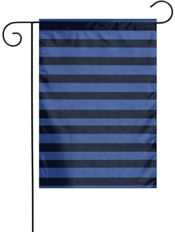 Bandera de jardín con rayas horizontales de color azul marino, 30 x 45 cm, vertical, de doble cara, decoración exterior, bandera de patio