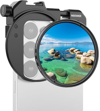 NEEWER 67mm Phone Filter Holder with Adjustable Clamp, Cold Shoe Mount & CPL Filter, Phone Camera Photography Accessories Compatible with iPhone 17 16 15 14 Samsung Galaxy S26 Ultra S25, FL-112