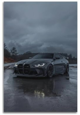 WARL G82 M4 Sportwagen-Poster, schwarzes Rennen, Superauto, dekoratives Gemälde, Leinwand, Kunstbild, 30 x 45 cm