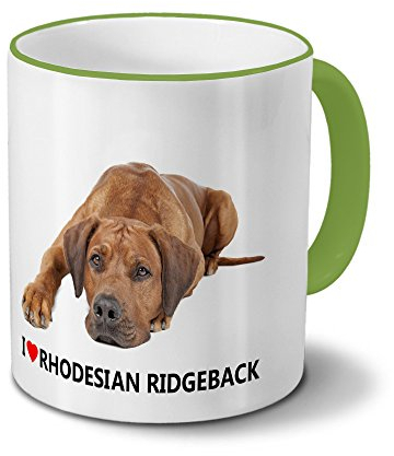 printplanet Hundetasse Rhodesian Ridgeback - Tasse mit Hundebild Rhodesian Ridgeback - Becher Grün