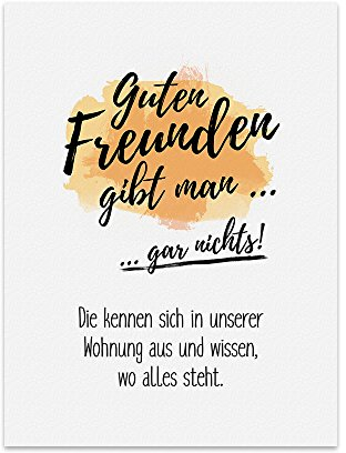 TypeStoff Kunstdruck, Poster mit Spruch – GUTE FREUNDE – Wand-Bild, Plakat mit Zitat als Geschenk und Dekoration - KD-00102-M