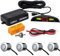 Parksensor-Kit hinten Silber MASO LED-Anzeige Parkassistenten Doppel-CPU-Sicherheit Umkehrparkradarsensor Fahrzeug mit 4 Sensoren Alarmsummer Erinnerung Sicheres Fahren
