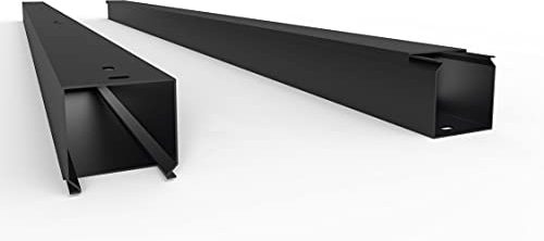 SCOS Smartcosat Kabelkanal schraubbar PVC Kunststoff, Aufputz Wand Kabelleiste, Kabelschacht Elektro Kanal 40 x 40 x 2000 mm 5 Stück a 2 m B x H x L, Graphit Schwarz