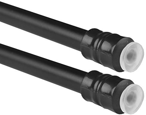 Bestlivings 2er Pack Klemmstange (Schwarz) Schraubtechnik ausziehbar 60-90 cm, Gardinenstange Klemmen, für leichte Gardinen, kein Bohren - Kleben