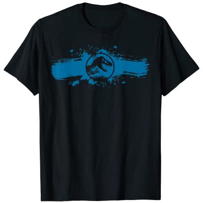 Jurassic World Logo Blue Paint Splatter T-Shirt