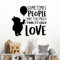 Wandtattoo mit Zitat Sometimes People Care Too Much... - Love Winnie Puuh Buch, XXL, Schwarz