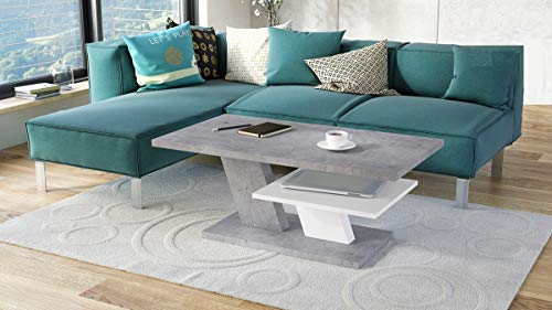 Mazzoni Cliff Couchtisch 110x60cm mit praktischer extra Ablage modern stabil vielseitig als Wohnzimmertisch Beistelltisch Sofatisch Zeitloses Design platzsparend robust für Wohnzimmer kleine Räume