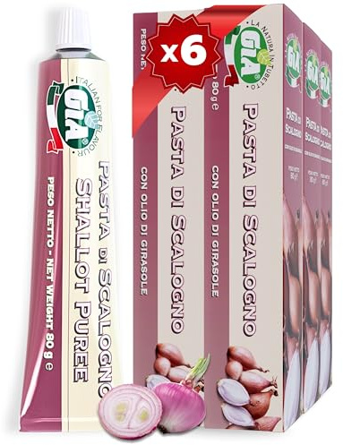 GIA Pasta di Scalogno, 6 Tubetti da 80g – Pronta all'Uso | Ideale per Bruschette, Antipasti, Risotti e tante Ricette, Senza Glutine, Confezione Riciclabile e Anti-Spreco