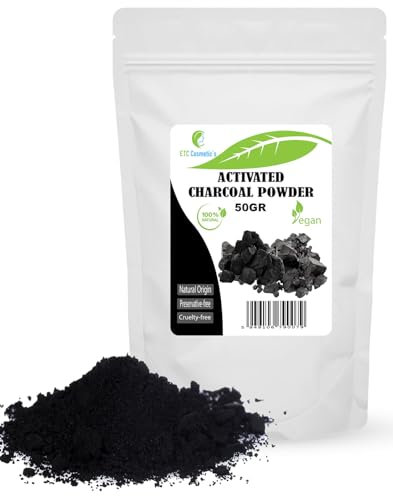 Activated Charcoal powder - 25/50 gr - usage in masks, body wraps, exfoliating formulations, coloring agent for soaps, makeup formulations as mascara, eye-shadow, eye-liner (50 Gr)