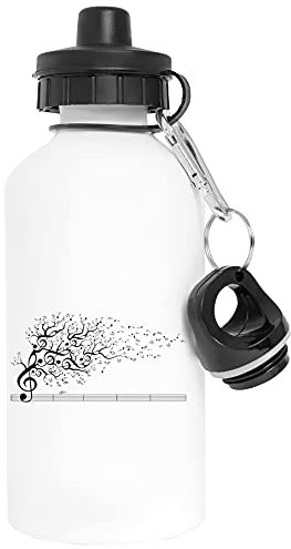 Vendax Das Klingen von Natur Im Bewegung - Weiß Aluminium Weiß Wasserflasche Mit Schraubverschluss White Water Bottle With Screw Cap