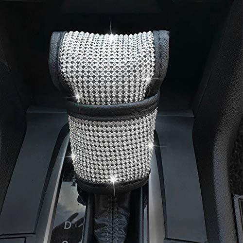 Bling Kristall Schaltknäuf Abdeckung,Bling Bling Auto Zubehör Innenraum Frauen,Luxuriös Glitzer Diamant Universal Auto Schaltsack Schaltknopf Dekoration Auto Schalthebelknauf Dekor für Frauen