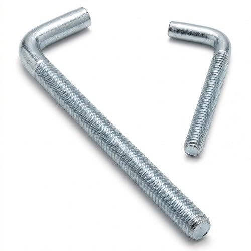 Generisch Metrische L-Haken, Schraubhaken, Gewinde M4-M8, Hakenschraube Haken, Stahl verzinkt (5, M5 x 50 mm)