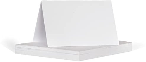 Plain White Folded Table Name Cards for Party Reception Birthday (50 cards)