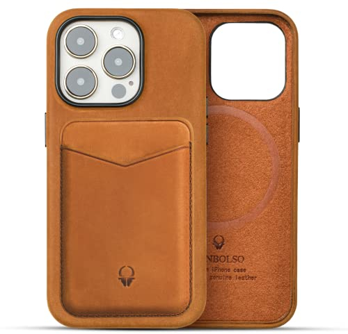 DONBOLSO Lederhülle kompatibel mit iPhone 14 Pro mit Brieftaschenbündel - Handyhülle - Schutzhülle - Klassisches Leder mit Kratzfestem Mikrofaserfutter