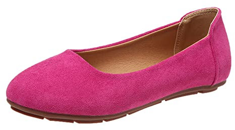 Slip On Ballet Flats Flats for Women Dressy Comfortable Pumps with Ankle Strap Espadrille Ballet Flats Hot Pink