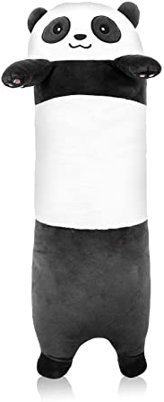 FakeFace Lange Süße Panda Plüschtier Katze Kissen Kuscheltier Schlafkissen Wurfkissen Super weiche Stofftier Spielzeug Sofakissen Seitenschläferkissen Zimmer Deko (Panda-110 cm)