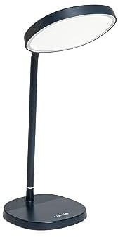 Lumie Task | Hoch verstellbare, helle LED-Lichttherapie-Schreibtischlampe gegen den Winterblues, kristallklare Beleuchtung, maximaler Sehkomfort, verbesserte Stimmung und Energie | Holzkohleblau