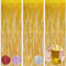 OFFCUP Lametta Vorhang, 3pcs Metallische Glitzervorhang Fringe, Tinsel Folie Vorhang Folienfransen Vorhang, Glitzer Folien Fransen Lametta Vorhänge Folie Hintergrund für Geburtstag Party (Gold)