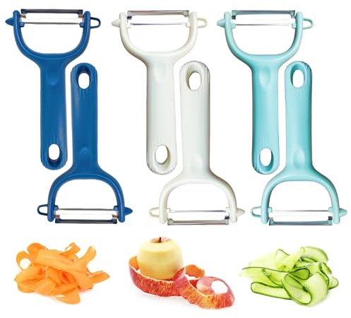 Trez Treamer 6-Pack Vegetable Peelers for Kitchen,Stainless Steel Y P Apple Peeler Set