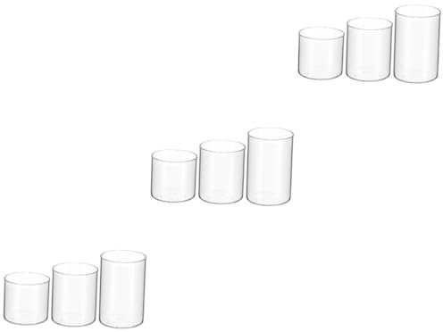 Cabilock 9piezas Vasos De Vidrio Transparente para Velas De Portavelas Aromáticos Contenedor para Velas De Cera De Soja Accesorios Decorativos para Bodas y Fiestas