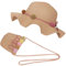 Sombrero De Paja para Niños y Bolso Pequeño,Summer Beach Sombreros,Sombrero Ancho De Playa De Verano,Kid Summer Beach Sun Sombreros,para Niños Beach Piscina Al Aire Libre Viajamiento(Caqui)