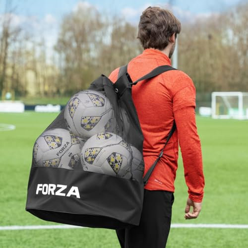 FORZA Mesh Ball Rucksack | Backpack to Carry & Store up to 12 Size 5 Footballs with Ease - Ideal for Coaches, PE Teachers and Players