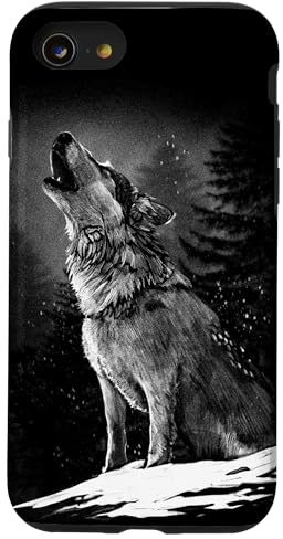 Hülle für iPhone SE (2020) / 7 / 8 Handyhülle Wolf heult Heulender Wolfsmotiv Handyhüllen
