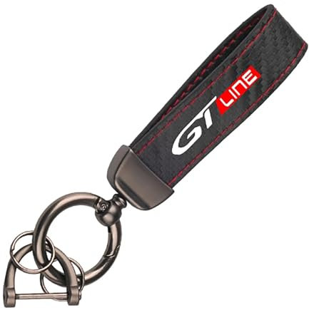FQYZJDCZ Leder Auto Schlüsselanhänger für Kia GT Line Rio Ceed Optima Sportage Picanto K3 K5,Anti Verlorener Schlüsselanhänger für Männer und Frauen Autoteile,R