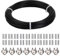 50m Filo in Acciaio Inox 3mm, Cavo Inossidabile Rivestito PVC 7x7 con 8 Morsetti Fune, 20 Manicotti Alluminio, Flessibile Sospensione Fune Metallica Giardino Appendere Stendibiancheria (Nero-3mm)