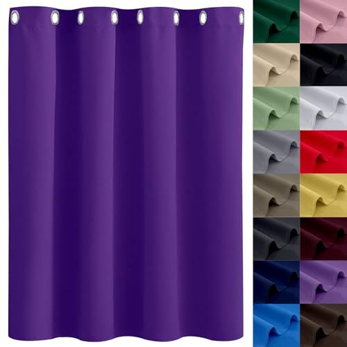 GAIFNAG Verdunklungsvorhänge Schlaufen Gardinen 200 x 120 cm Wohnzimmer Lärmschutz/Kälteschutz Warm Vorhänge Blickdicht Thermovorhang für Fenster, Zuhause, Terrasse, Lila