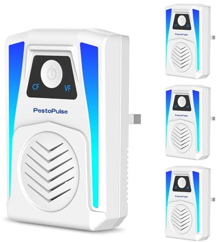 2024 Upgrade Ultrasonic Pest Repeller, 4PCS Powerful Mouse Repellent Plug In Pest Control - Effective Against Mice, Rats, Mosquitoes, Spider, Moths Etc Insect And Pest (White)